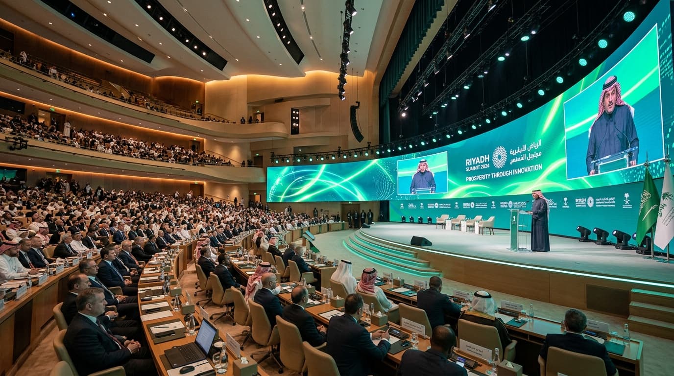 Corporate conference stage production by Focus Events in Saudi Arabia